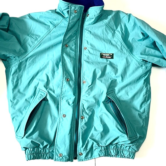LL Bean Gore-Tex Cyan Turquoise Fleece Lined Jacket Women’s Size Petite￼￼ Small - Picture 6 of 12